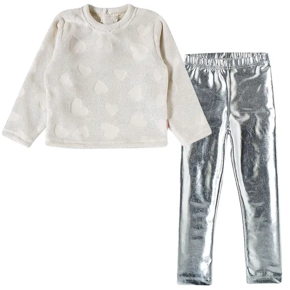 Conjunto Comprido Toddler Coraçãozinho Malha Pele Tip Top
