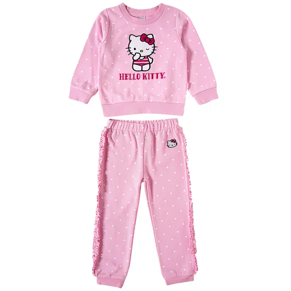 Conjunto Comprido Kids Hello Kitty Moletom Estampado Tip Top