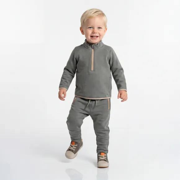 Conjunto Comprido Toddler Verde Moletom Tip Top