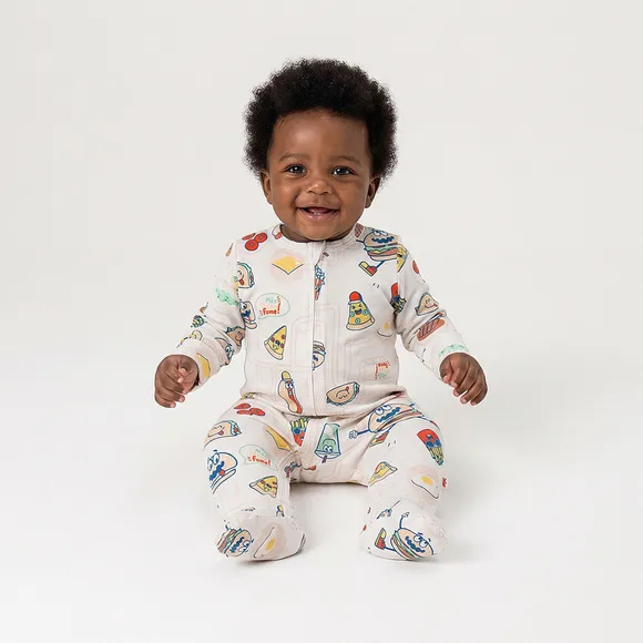 Macacão Bebê Menu Kids Malha Com Elastano Estampado Tip Top