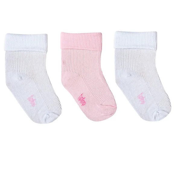 Kit 3 Pares De Meias Lisas Dobradas E Caneladas Tip Top
