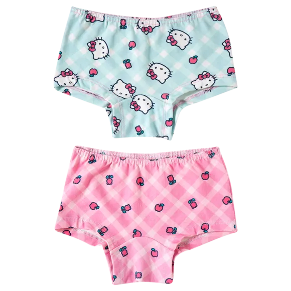 Kit 2 Calcinhas Infantil Hello Kitty Cotton Estampado Tip Top