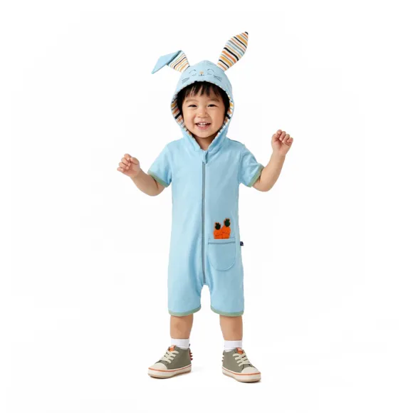Macaquinho Azul Toddler Coelhinho Da Páscoa Divertidos Suedine Tip Top