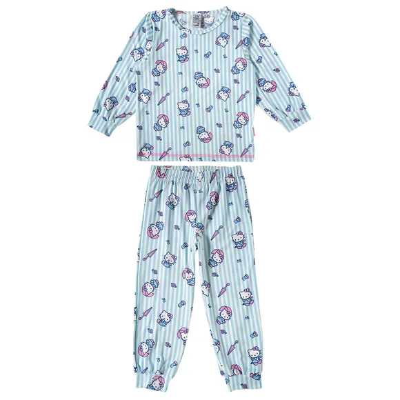 Pijama Longo Kids Hello Kitty Malha Thermo Com Felpa Estampada Tip Top