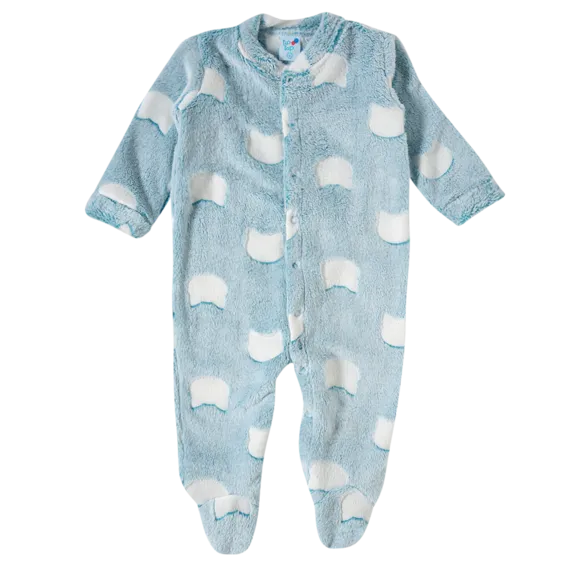 Pijama Macacão Bebê Gatinha Fleece Glow Brilha No Escuro Tip Top