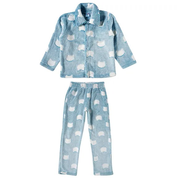 Pijama Longo Toddler Gatinha Fleece Glow Brilha No Escuro Tip Top