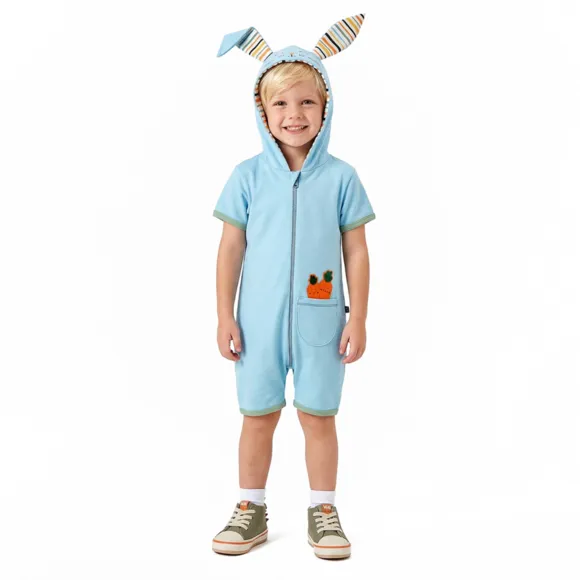 Macaquinho Azul Kids Coelhinho Da Páscoa Divertidos Suedine Tip Top