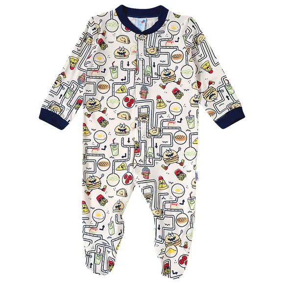 Pijama Macacão Bebê Menu Kids Viscolycra Estampada Brilha No Escuro Tip Top