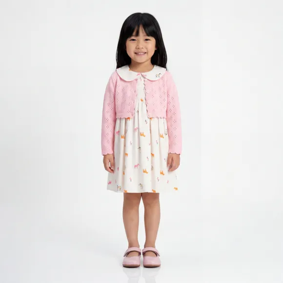 Vestido Manga Curta Kids Zebra Fustão Estampado Tip Top