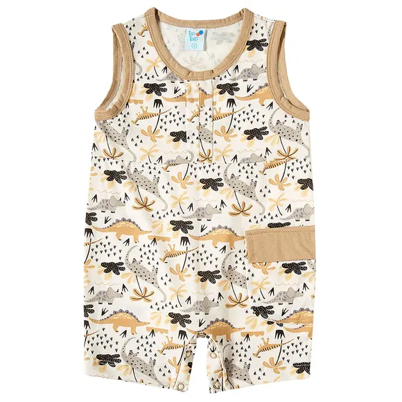 Banho De Sol Neve - Off White Bebê Dino Meia Malha Estampada Tip Top
