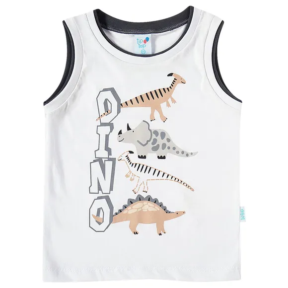 Camiseta Regata Kids Dino Meia Malha Silk Tip Top