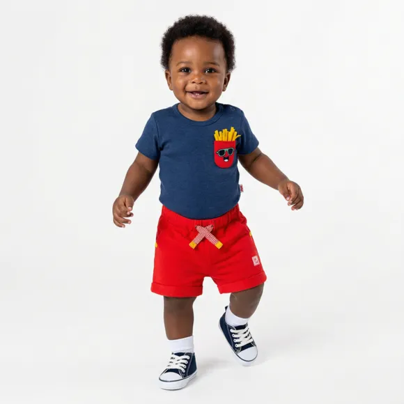 Conjunto Curto Bebê Menu Kids Suedine Tip Top