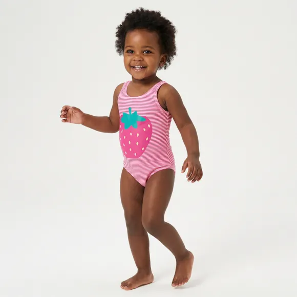 Maiô Praia Toddler Morango Lycra Print Proteção Uv 50+ Tip Top