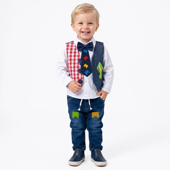 Colete Toddler Festa Junina Tricoline Estampado Tip Top