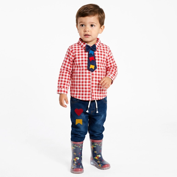 Camisa Manga Longa Toddler Festa Junina Tricoline Estampado Tip Top