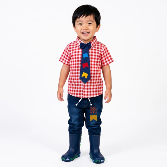 Camisa Manga Curta Toddler Festa Junina Tricoline Estampado Tip Top
