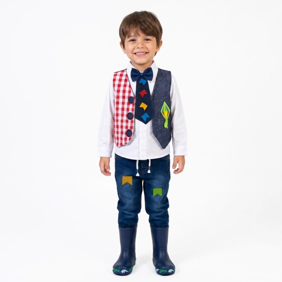 Colete Kids Festa Junina Tricoline Estampado Tip Top