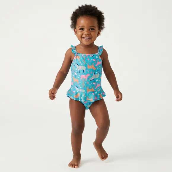 Maiô Toddler Zebra Elastano Proteção Uv 50+ Tip Top