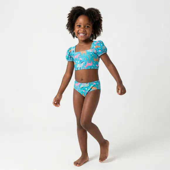 Biquíni Kids Zebra Elastano Proteção Uv 50+ Tip Top