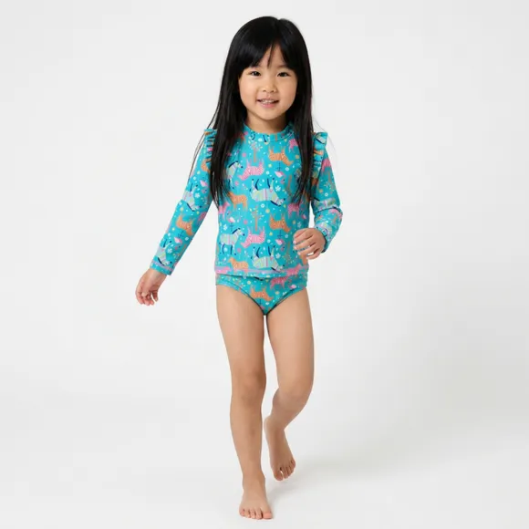 Conjunto Praia Kids Zebra Elastano Proteção Uv 50+ Tip Top