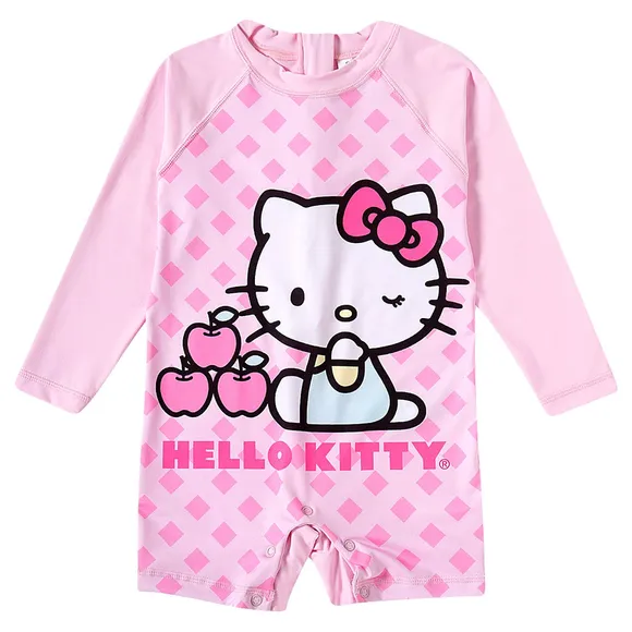 Macaquinho Praia Rosa Toddler Hello Kitty Elastano Proteção Uv 50+ Tip Top