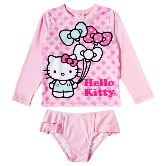 Conjunto Praia Kids Hello Kitty Elastano Proteção Uv 50+ Tip Top