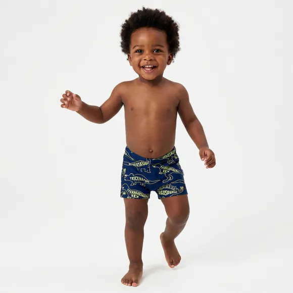 Shorts Praia Toddler Mundo Dos Dinos Lycra Proteção Uv 50+ Tip Top