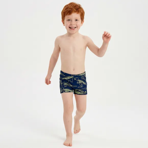 Shorts Praia Kids Mundo Dos Dinos Lycra Proteção Uv 50+ Tip Top