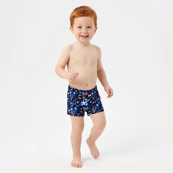 Shorts Praia Toddler Trator Elastano Proteção Uv 50+ Tip Top