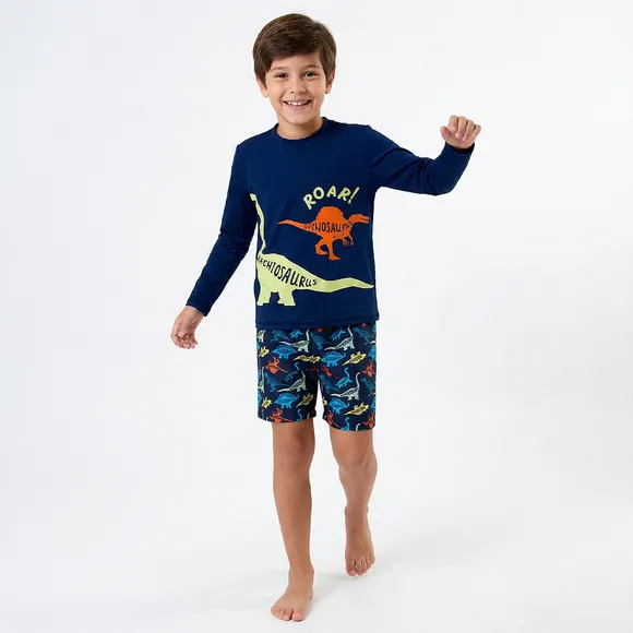 Conjunto Juvenil Mundo Dos Dinos Lycra Proteção Uv 50+ Tip Top