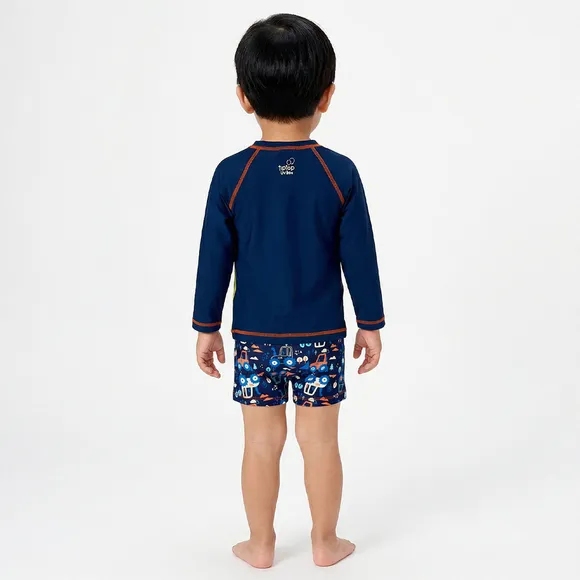 Conjunto Praia Kids Trator Lycra Proteção Uv 50+ Tip Top