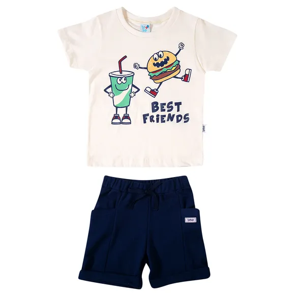 Conjunto Curto Kids Menu Kids Meia Malha Tip Top