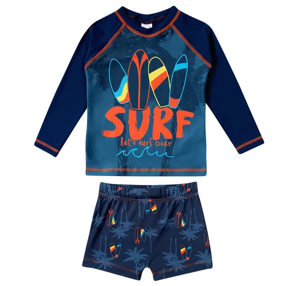 Conjunto Praia Toddler Surf Lycra Proteção Uv 50+ Tip Top