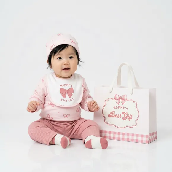 Kit Enxoval Bebê 6 Peças Suedine Com Sacola De Presente Tip Top