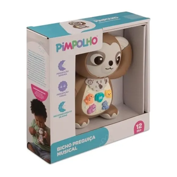 Brinquedo Atividades Musical Bicho Preguiça Pimpolho