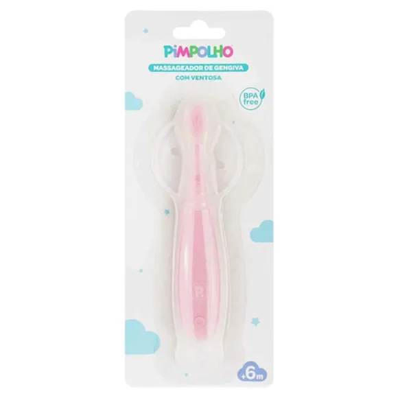 Massageador De Gengiva Com Ventosa Rosa Pimpolho