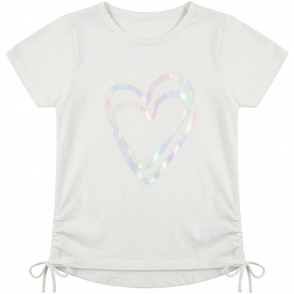 Blusa Manga Curta Toddler Neve - Off White Meia Malha Foil Tip Top
