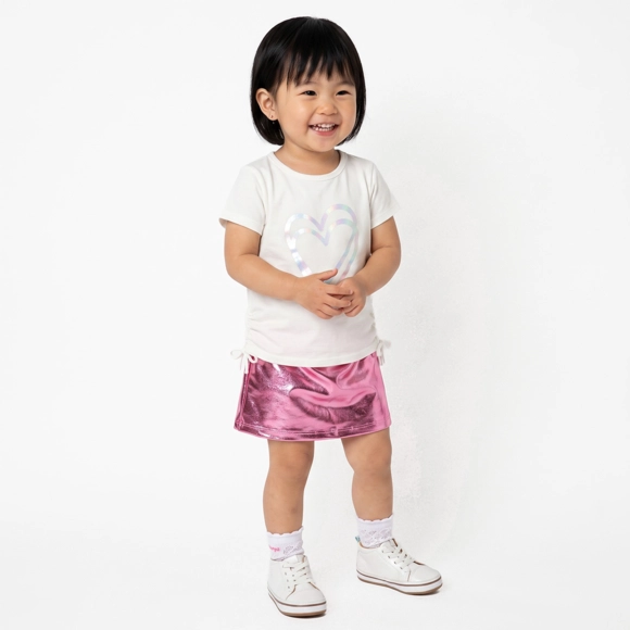 Blusa Manga Curta Toddler Neve - Off White Meia Malha Foil Tip Top