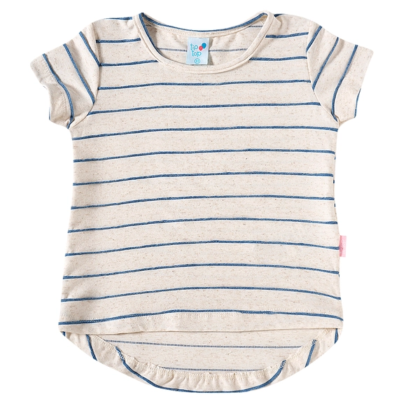 Blusa Manga Curta Kids Listrada Malha Fio Tinto Tip Top