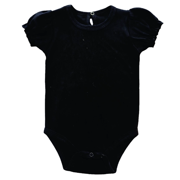 Body Manga Curta Preto Básico Bebê Suedine Tip Top