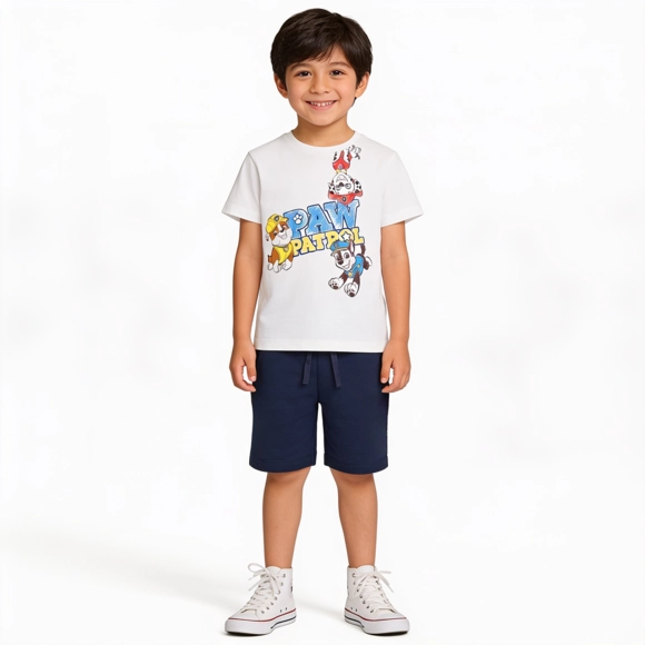 Camiseta Manga Curta Kids Patrulha Canina Meia Malha Tip Top