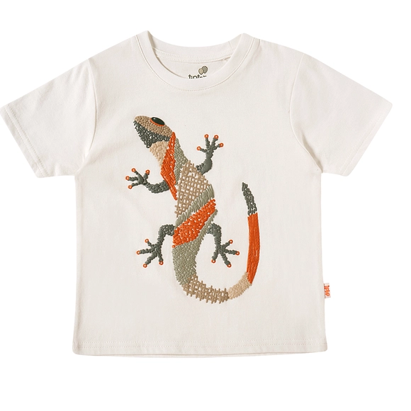 Camiseta Manga Curta Toddler Iguana Meia Malha Tip Top