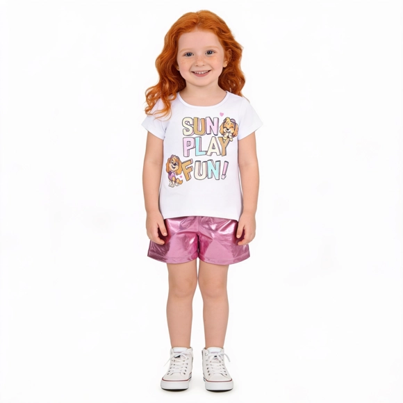 Conjunto Curto Toddler Meia Malha Patrulha Canina Tip Top