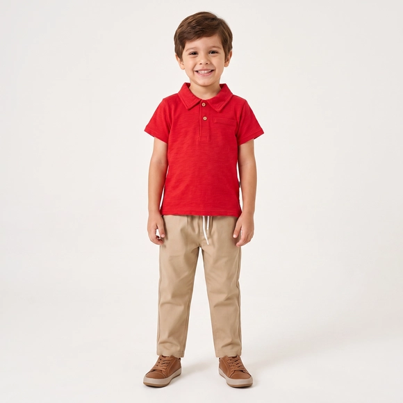 Calça Caqui Kids Festiva Sarja Tip Top