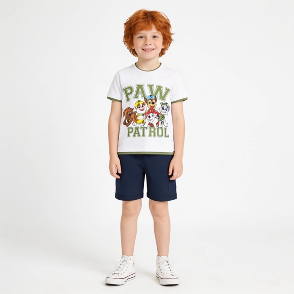 Camiseta Manga Curta Kids Meia Malha Patrulha Canina Tip Top