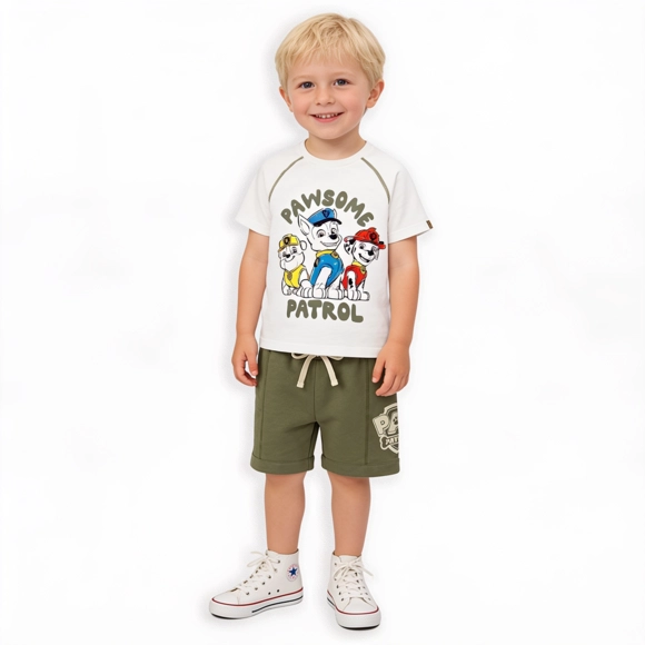 Conjunto Curto Toddler Patrulha Canina Meia Malha Tip Top