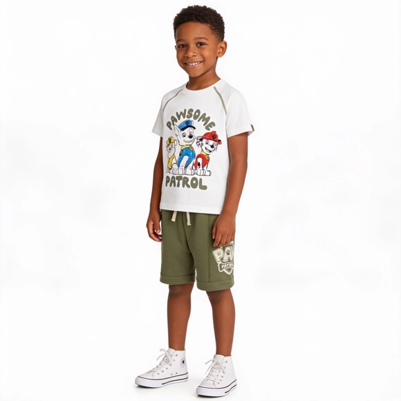 Conjunto Curto Kids Patrulha Canina Meia Malha Tip Top