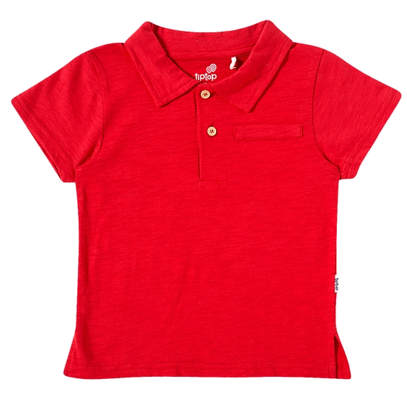 Camiseta Polo Manga Curta Toddler Festiva Flamê Tip Top
