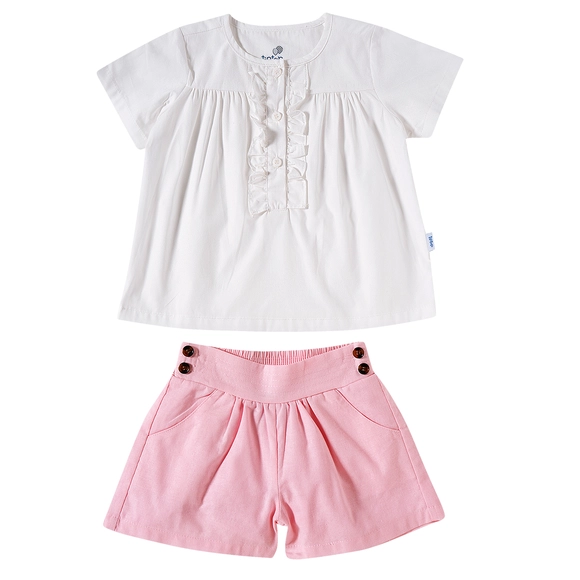 Conjunto Curto Toddler Tricoline E Linho Tip Top