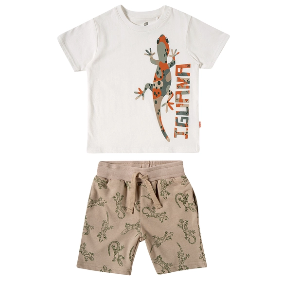 Conjunto Curto Toddler Iguana Meia Malha Tip Top